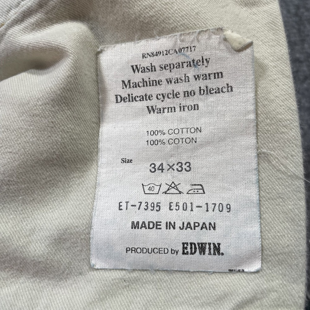 Edwin 511RV Rebel Vintage Jeans 34x33* Relaxed Fit Japanese Raw Denim Distressed - Picture 9 of 16